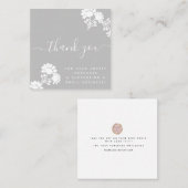 Carte De Visite Carré Boutique Beauté Merci Logo Script Gris (Devant / Derrière)