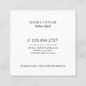 Carte De Visite Carré Boutique de barbier moderne logo nom salon profess (Dos)