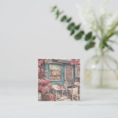 Carte De Visite Carré Boutique De Café Chic Cute Shabby (Debout devant)