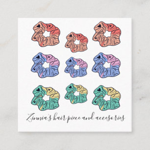 Carte De Visite Carré Boutique de Cravate colorée de pièces de cheveux