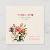 Carte De Visite Carré Boutique de fleuriste Lys   (Devant)
