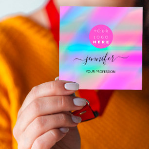 Carte De Visite Carré Boutique de maquillage professionnel Logo QR Code 