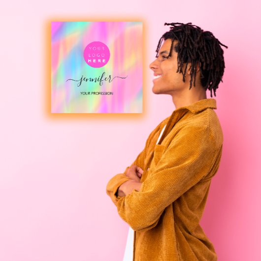 Carte De Visite Carré Boutique de maquillage professionnel Logo QR Code