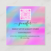 Carte De Visite Carré Boutique de maquillage professionnel Logo QR Code (Dos)