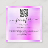 Carte De Visite Carré Boutique de maquillage professionnel QR Code Parti (Dos)
