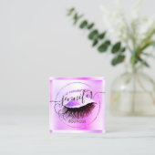 Carte De Visite Carré Boutique de maquillage professionnel QR Code Parti (Debout devant)