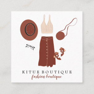 Carte De Visite Carré Boutique de mode Accessoires de vêtements sur mesu
