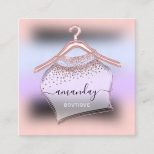 Carte De Visite Carré Boutique en ligne Rose Hanger Closet VIP