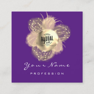 Carte De Visite Carré Boutique florale violet de maquillage de logos