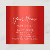 Carte De Visite Carré Boutique Lash Extension Red Ruby Rose (Dos)