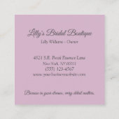 Carte De Visite Carré Boutique Mariage d'aquarelle Bride Gown (Dos)