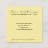 Carte De Visite Carré Boutique mariage Robe de papillon (Dos)