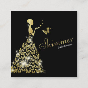 Carte De Visite Carré Boutique mariage Robe de papillon