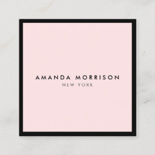 Carte De Visite Carré Boutique minimaliste de luxe noir/rose