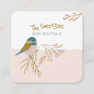 Carte De Visite Carré Boutique Pour Bébés Coeurs De Pickadee Plaisants