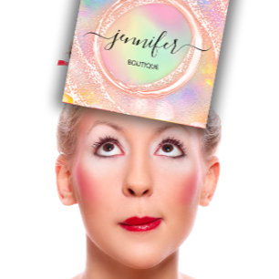 Carte De Visite Carré Boutique professionnelle Beauté QR Pastels