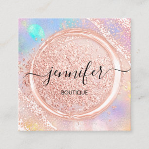 Carte De Visite Carré Boutique professionnelle Beauty Logo Blush