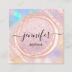 Carte De Visite Carré Boutique professionnelle Beauty Pink Blush