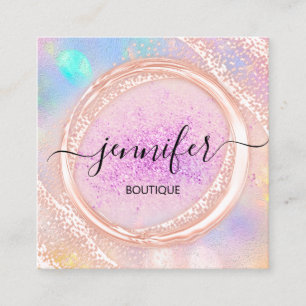 Carte De Visite Carré Boutique professionnelle Beauty Pink Lux