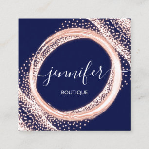 Carte De Visite Carré Boutique professionnelle Beauty Rose Blue