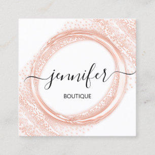 Carte De Visite Carré Boutique professionnelle Beauty Rose White