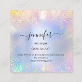 Carte De Visite Carré Boutique professionnelle Blue GlitterHolograph3D (Dos)