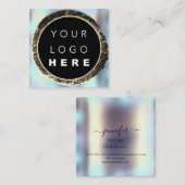 Carte De Visite Carré Boutique professionnelle Boutique Blue Gold Unique (Devant / Derrière)