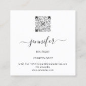 Carte De Visite Carré Boutique Professionnelle Fleurs d'Or QR Logo (Dos)