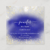 Carte De Visite Carré Boutique professionnelle Gold Royal Blue Silver (Dos)