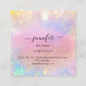 Carte De Visite Carré Boutique professionnelle Holographe rose (Dos)