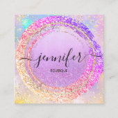 Carte De Visite Carré Boutique professionnelle Holographe violet (Devant)