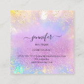 Carte De Visite Carré Boutique professionnelle Holographe violet (Dos)