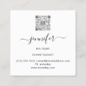 Carte De Visite Carré Boutique professionnelle Holographes Bleu Blanc (Dos)