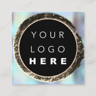 Carte De Visite Carré Boutique professionnelle Logo unique Blue Gold