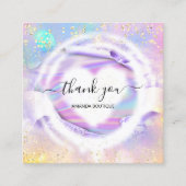 Carte De Visite Carré Boutique Professionnelle Nom Boutique Holographiqu (Devant)