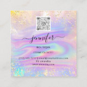 Carte De Visite Carré Boutique Professionnelle Nom Boutique Holographiqu (Dos)