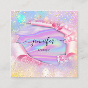 Carte De Visite Carré Boutique professionnelle Nom de la Parties scintil