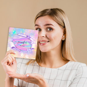 Carte De Visite Carré Boutique professionnelle Nom de la Parties scintil