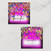 Carte De Visite Carré Boutique professionnelle Parties scintillant Confe (Devant / Derrière)