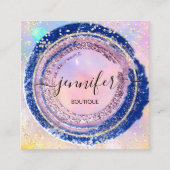 Carte De Visite Carré Boutique professionnelle Parties scintillant Holog (Devant)