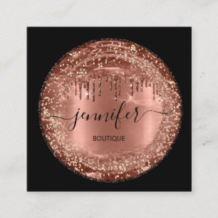 Carte De Visite Carré Boutique professionnelle Parties scintillant   Ros
