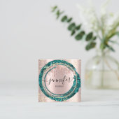 Carte De Visite Carré Boutique professionnelle Parties scintillant rose  (Debout devant)