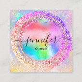 Carte De Visite Carré Boutique professionnelle Rainbow Holograph (Devant)