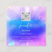 Carte De Visite Carré Boutique professionnelle Rose or Holographe rose f (Dos)