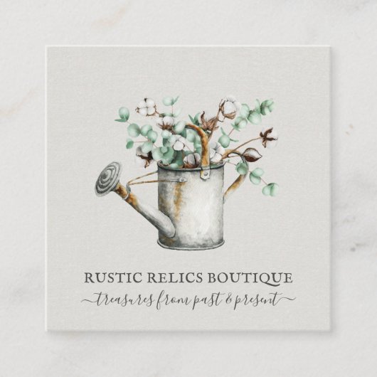 Carte De Visite Carré Boutique rustique (Devant)