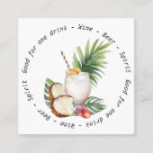 Carte De Visite Carré Bouton de boisson tropicale Code QR de l'événement (Devant)