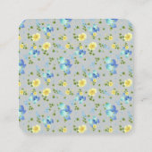 Carte De Visite Carré Boutons jaunes et Iris bleu (Dos)