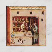 Carte De Visite Carré BOWL OF HYGEIA MONOGRAM Medicine, Pharmacie (Dos)
