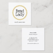 Carte De Visite Carré Bracelet de bijouterie / Logo Perles de collier (Devant / Derrière)