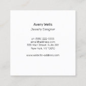 Carte De Visite Carré Bracelet de bijouterie / Logo Perles de collier (Dos)